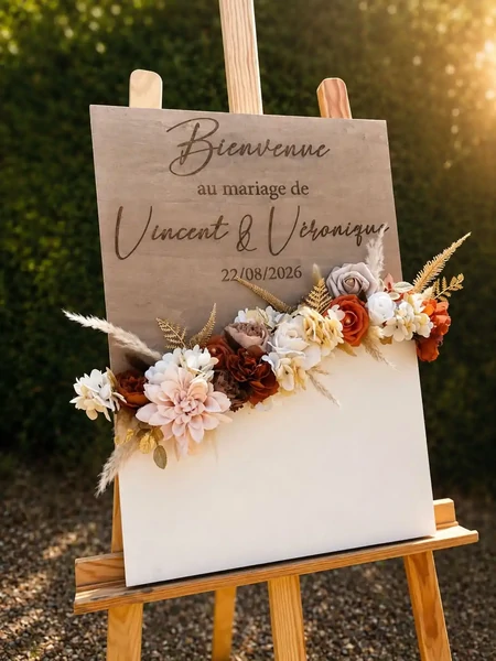 Panneau de bienvenue floral 59/41