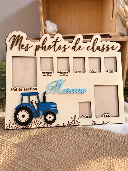 Panneau photo de classe – Thème tracteur