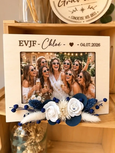 Cadre photo personnalisé en bois – Fabrication artisanale