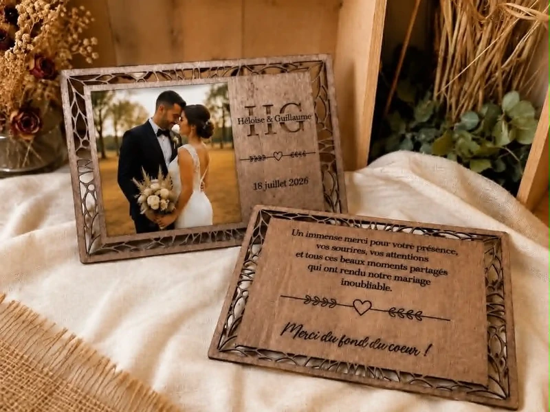 Carte de Remerciement Mariage Personnalisée