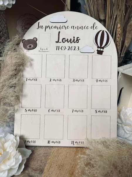 Cadre photo des mois de la première année de bébé