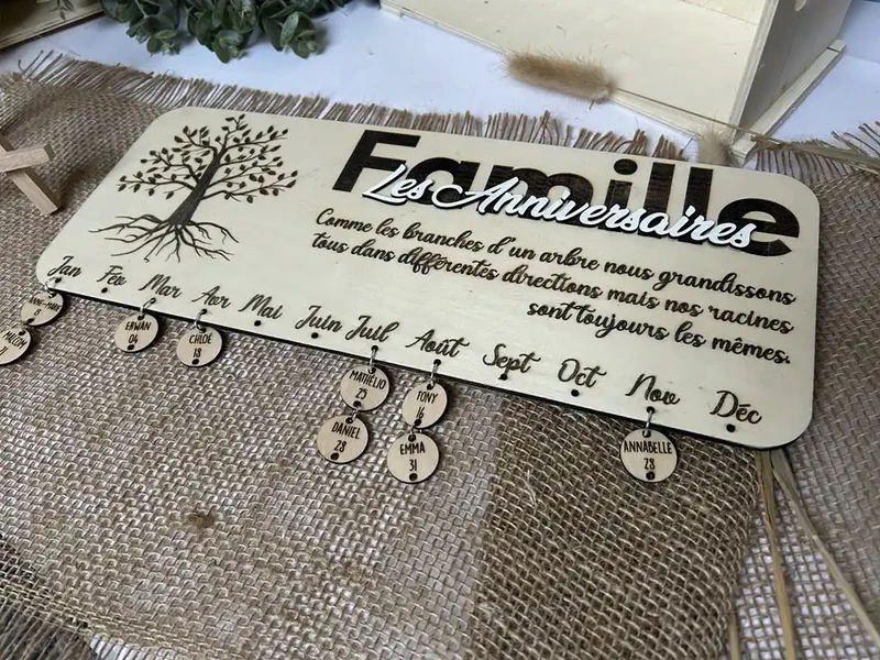 Calendrier en bois