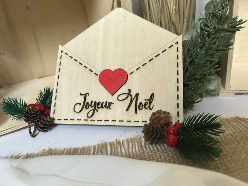 Enveloppe bois noël