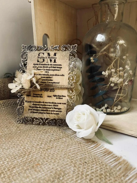 Faire part en bois