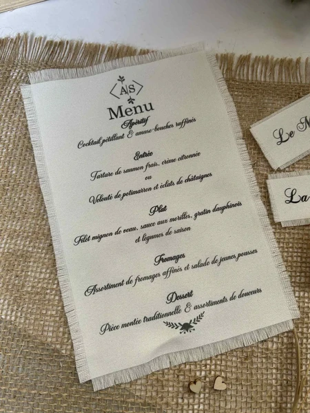 Menu en tissus