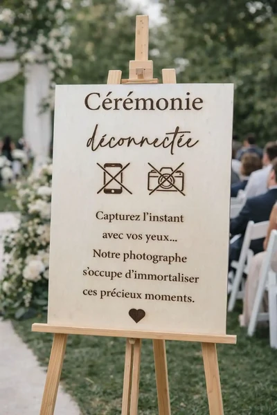 Panneau cérémonie déconnectée