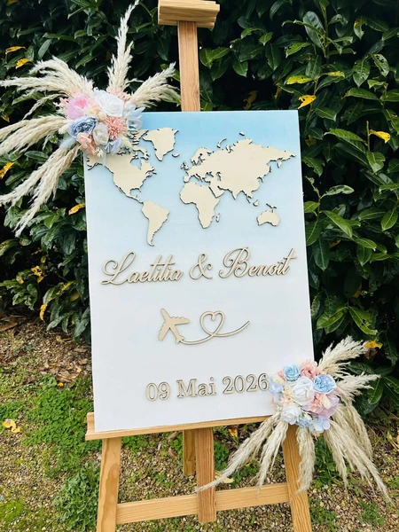Panneau de bienvenue autour du monde