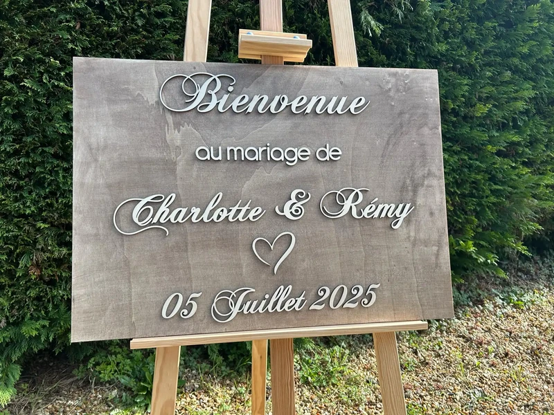 Panneau de bienvenue en bois