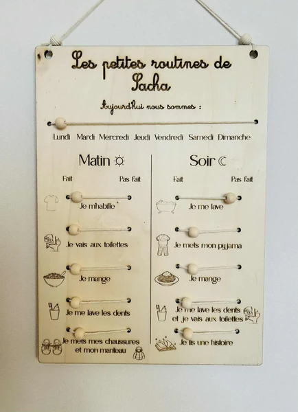 Panneau routine enfant