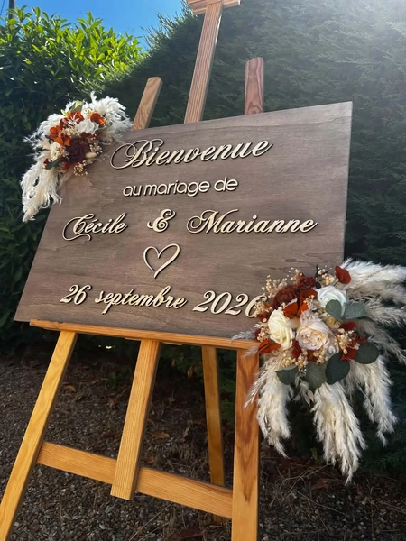 Panneau de bienvenue floral