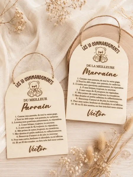 Pancarte Parrain ou Marraine