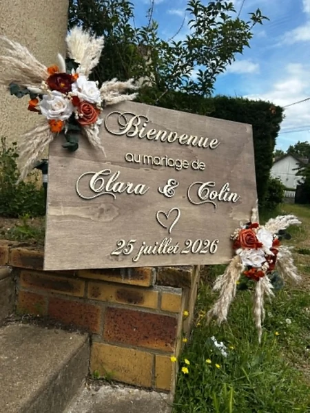 Panneau de bienvenue floral